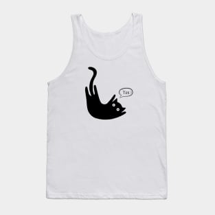 Black Cat Says yes Tank Top